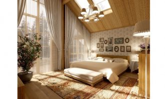 Дизайн спальни в загородном доме